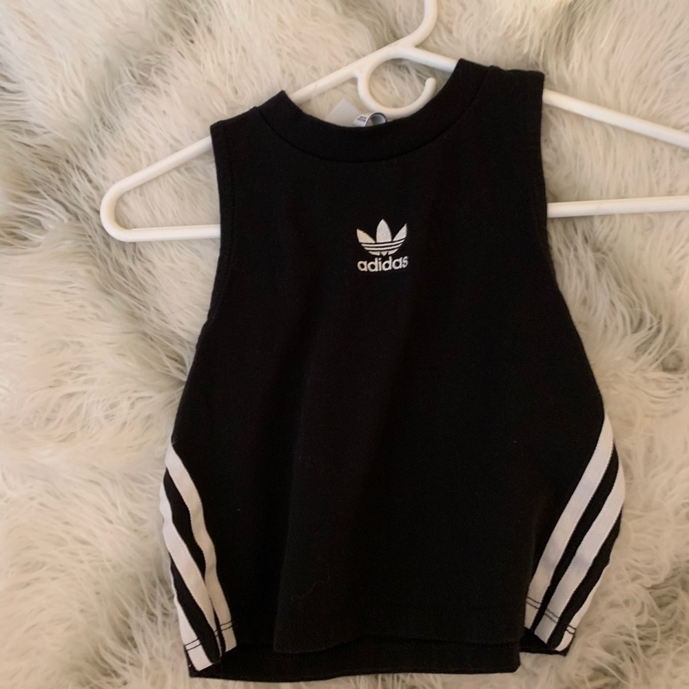 Small black adidas tank crop top